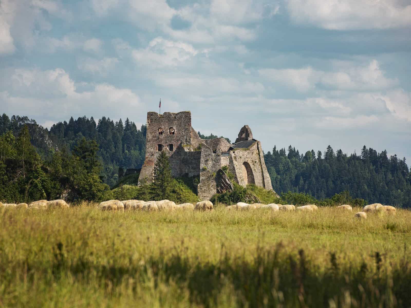 castle on lake czorsztynskie poland