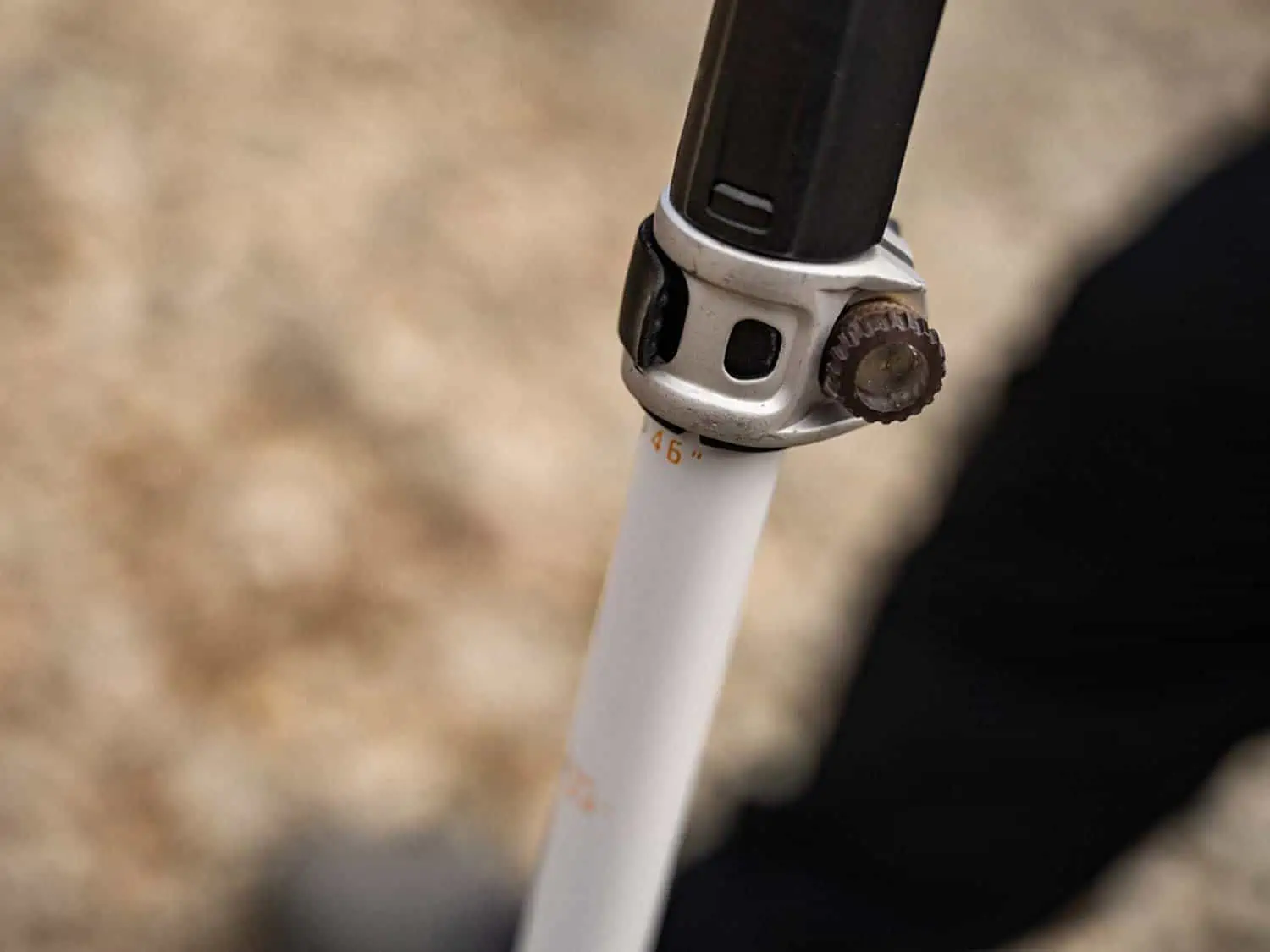 pole adjustment mechanism and lever clip on the Leki Makalu FX Carbon AS Trekking pole