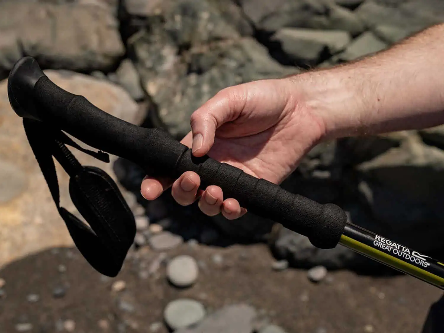 showing the grip and comfort of the Regatta Ultralight walking pole